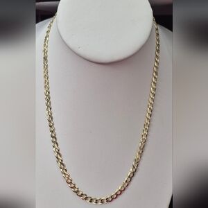 10kt Gold Curb Design Solid Chain
